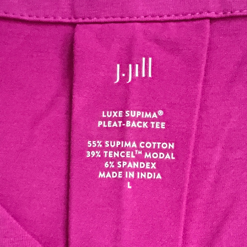 J. Jill Fuchsia V-Neck Short Sleeve Tee - Picture 2 of 5